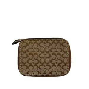 Coach brown mini c pill case